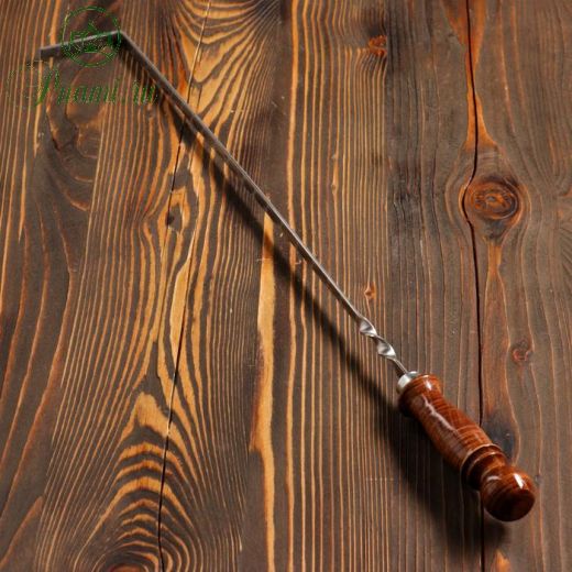 Кочерга узбекская с деревянной ручкой, с узором 40/1см, сталь 3мм