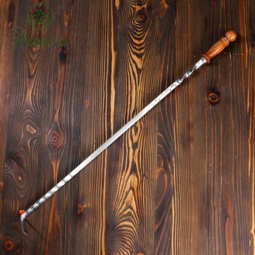 Кочерга узбекская с деревянной ручкой, с узором, 60/1,6см, сталь 3мм