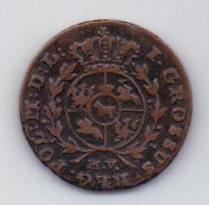 1 грош 1793 Польша XF Редкий год