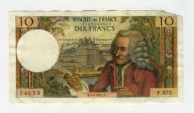 Франция 10 франков 1973 Вольтер 14029