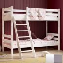 Вариант 10 Двухъярусная кровать "Соня" Белая Массив сосны  с наклонной лестницей