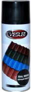 Veslee Аэрозольная краска для металлочерепицы, название цвета "Черный темный", глянцевая, RAL 9005, объем 520мл.
