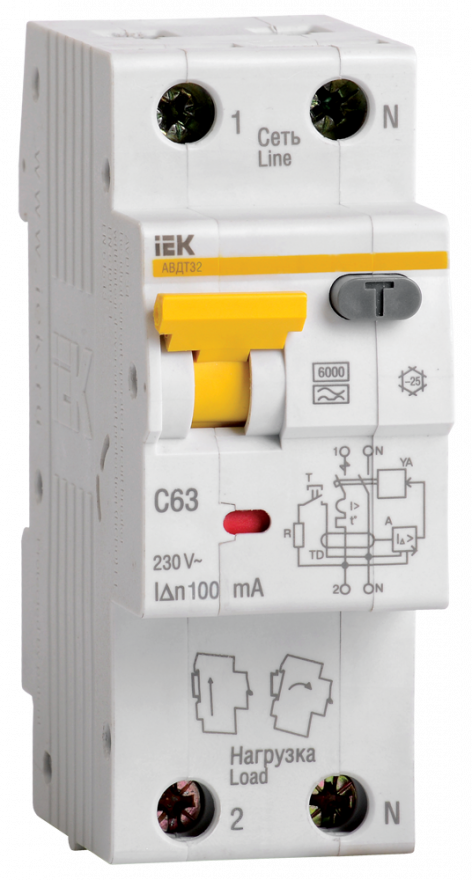 Автоматический выключатель дифференциального тока IEK MAD22-5-016-C-30