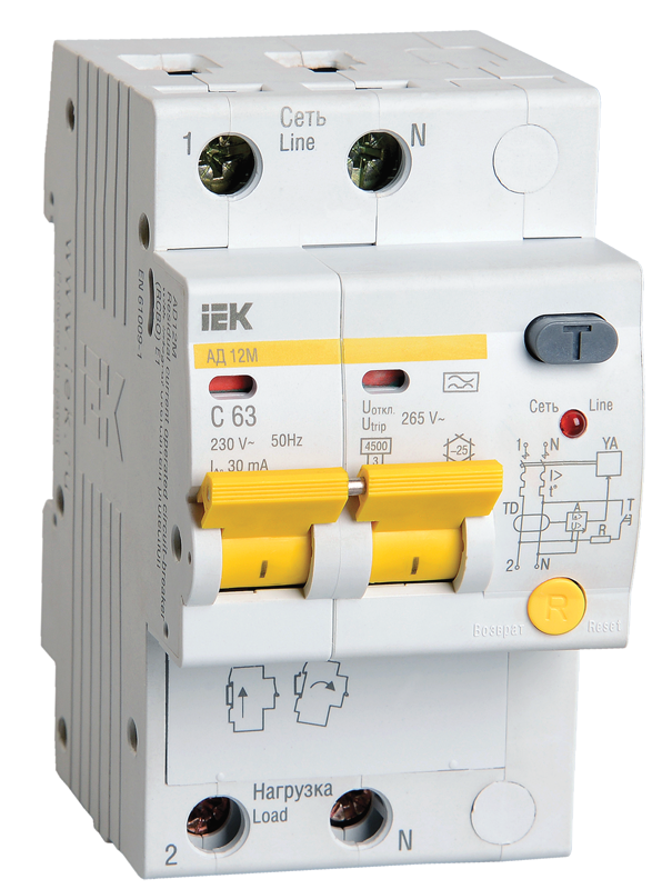 Дифференциальный автоматический выключатель IEK MAD12-2-040-C-030