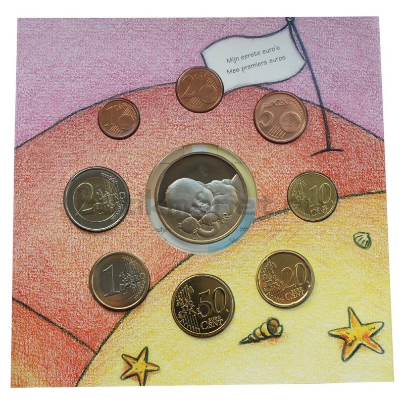 Годовой набор монет ЕВРО 2003 Бельгия Ребёнок (8 штук и жетон)