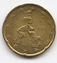 20 евроцентов Италия 2002 регулярная из обращения