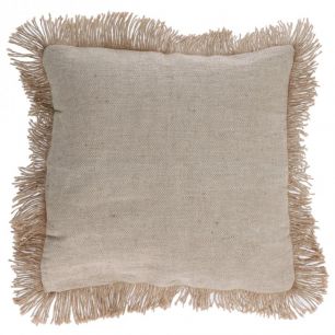 Delcie чехол для подушки бежевый 60 x 60 cm с бахромой из джута