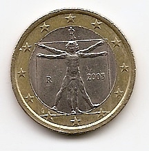 1 евро регулярная монета Италия 2005