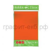Картон цв.А4 220гр/м2 крашенный в массе оранжевый Альт HobbyTime 2-063/03