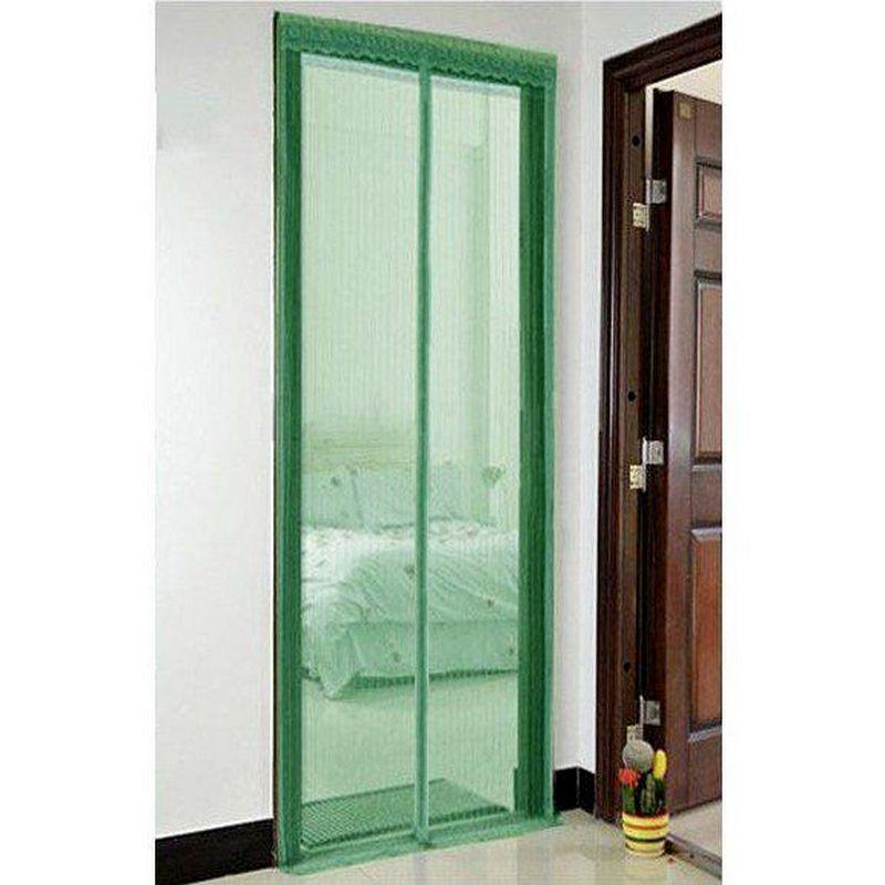 Москитная сетка на дверной проём с магнитами, цвет Зелёный