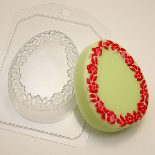 Форма для мыла и шоколада Яйцо плоское/Цветочная рамка