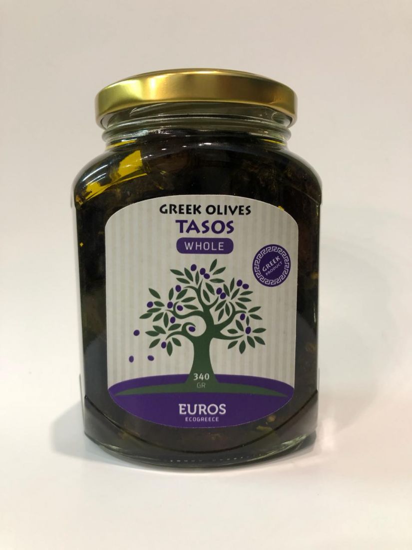 Оливки ТАСОС с косточкой в оливковом масле Extra Virgin 340 гр