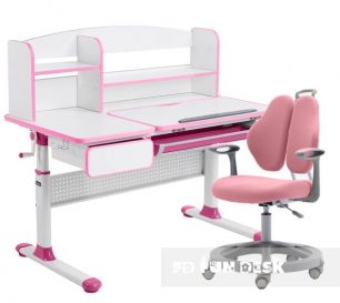 Парта-трансформер для школьника Rimu pink Cubby + Детское кресло Vetta II Pink