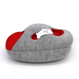 Подушка для сна за столом Napping Pillow, цвет Серый с Красным | Для здорового сна