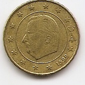10 евроцентов Бельгия 1999 из обращения
