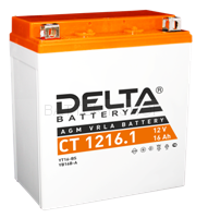 16Ah Delta 12V CT 1216.1 AGM с эл. (YTX16-BS, YB16B-A)