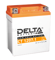 7Ah Delta 12V CT 1207.1 AGM с эл. (006 014 V, YTX7L-4, YTX7L-BS)