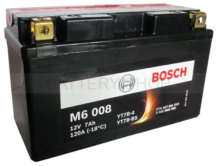 Мото аккумулятор BOSCH (0 092 M60 080) 7Ah 120A  YT7B-BS moto