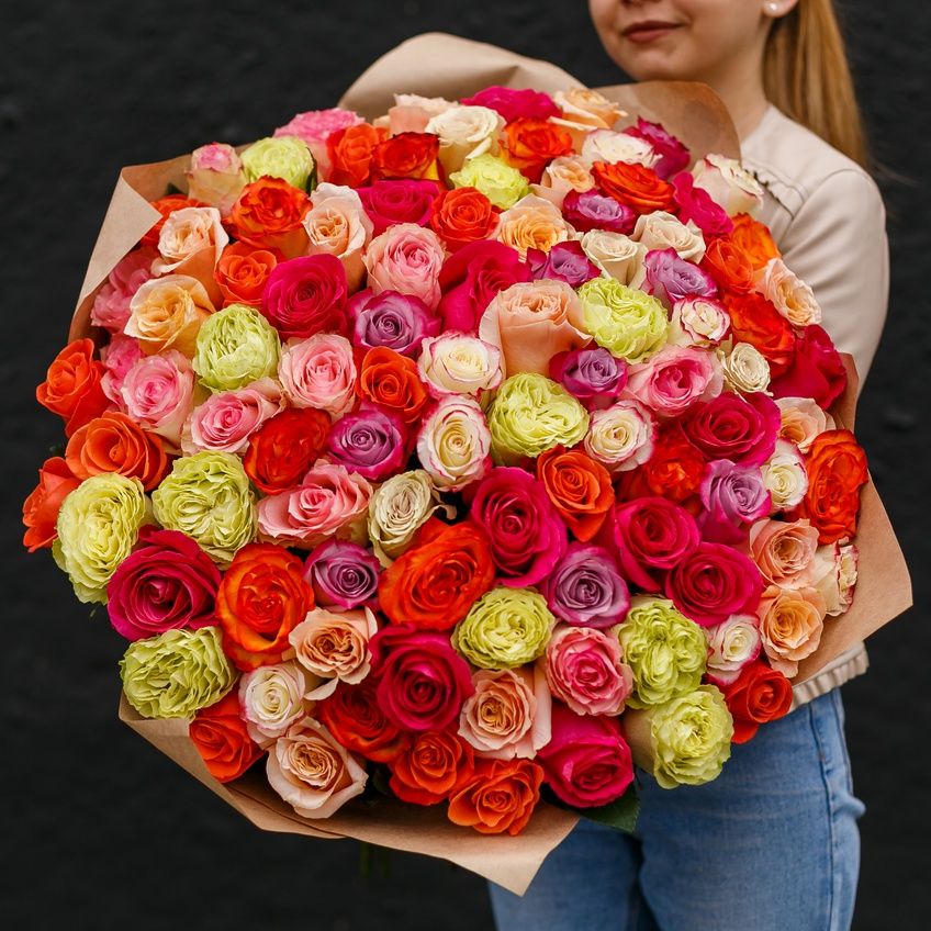 101 роза эквадор 40 см.