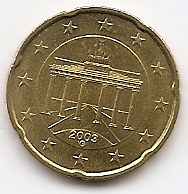 20 евроцентов Германия 2003 регулярная Двор G из обращения