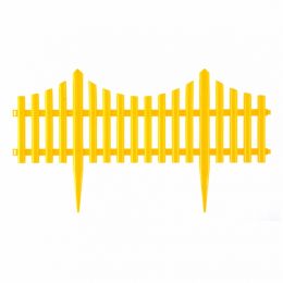 Забор декоративный №8, 22 х 60 см, 6 секций, цвет Жёлтый | Разное для дачников
