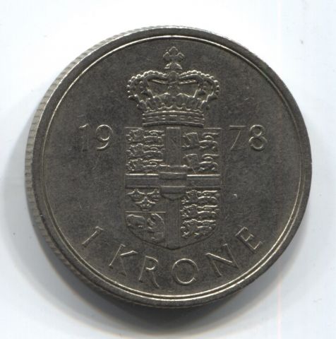 1 крона 1978 Дания