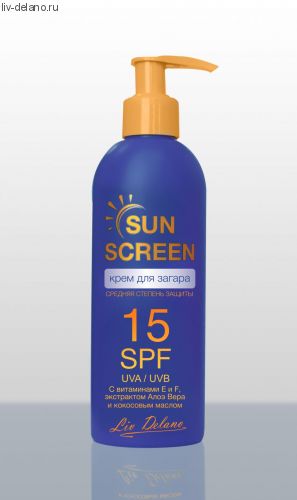 Крем для загара "SPF 15", 190г  Sun Screen