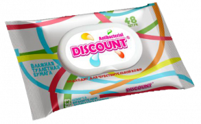ТМ «Discount» 48 влажная туалетная бумага для всей семьи