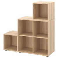 EKET ЭКЕТ, Комбинация шкафов с ножками, под беленый дуб, 105x35x107 см - 492.864.40