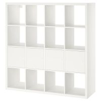 KALLAX КАЛЛАКС, Стеллаж с 4 вставками, белый, 147x147 см - 592.269.12
