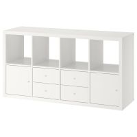 KALLAX КАЛЛАКС, Стеллаж с 4 вставками, белый, 77x147 см - 192.783.09