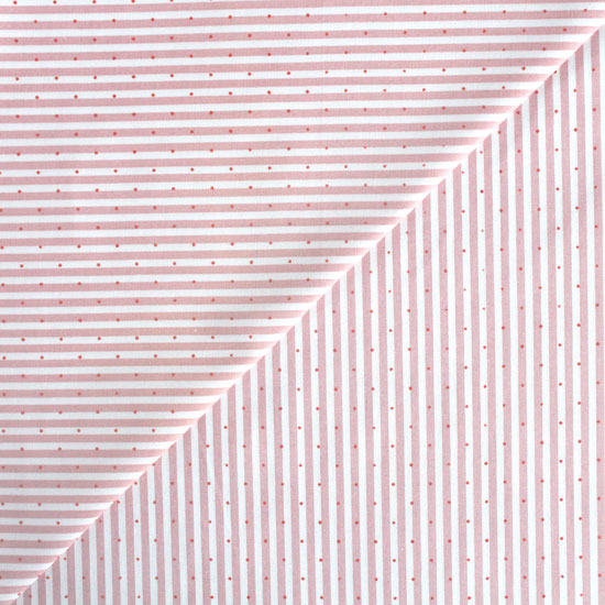 Хлопок - Полоска мелкая розовая с точками 50x40
