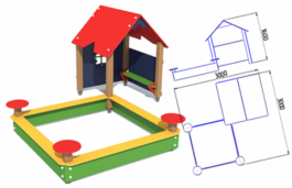 Домик с песочницей П-18
