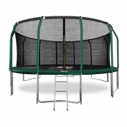 Батут Arland 16FT премиум с внутренней страховочной сеткой и лестницей (Dark green)