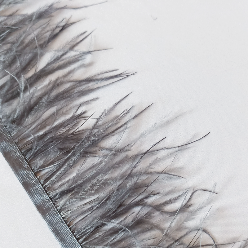Перья для рукоделия, длина пера 7-11 см, цвет тёмно-серый