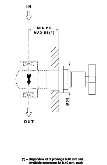 Запорный вентиль для термостата Nicolazzi Teide chic 4912 схема 1