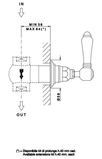 Запорный вентиль Nicolazzi 4912 для термостатического смесителя ФОТО