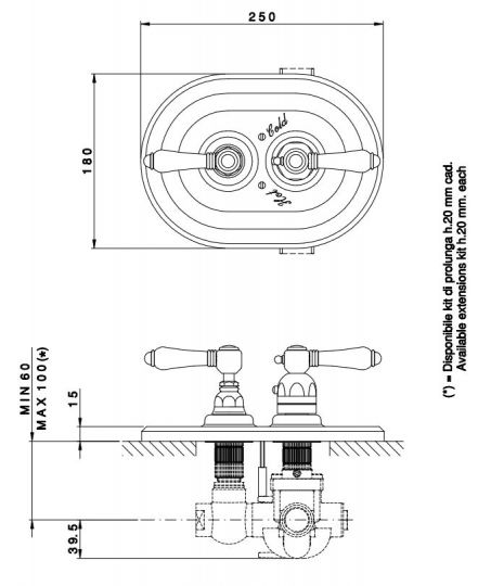 Термостатический смеситель Nicolazzi Half Dome 4909 для душа ФОТО