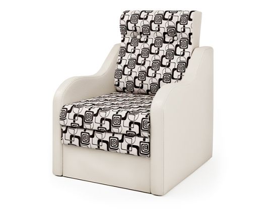 Кресло-кровать Классика-В экокожа беж и ромб