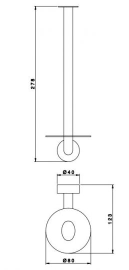 Вертикальный держатель для туалетной бумаги Nicolazzi Minimale 1497M ФОТО