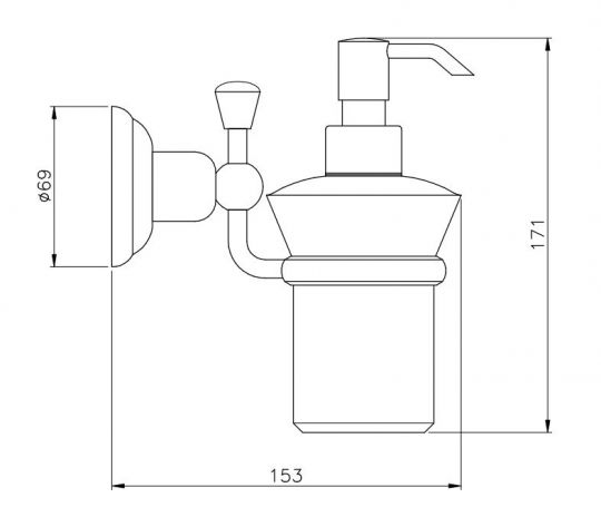 Подвесной диспенсер для жидкого мыла Nicolazzi Onice 1489 схема 1