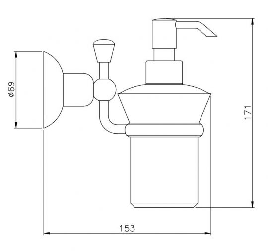 Диспенсер для жидкого мыла подвесной Nicolazzi Cristallo di Rocca 1489 схема 1