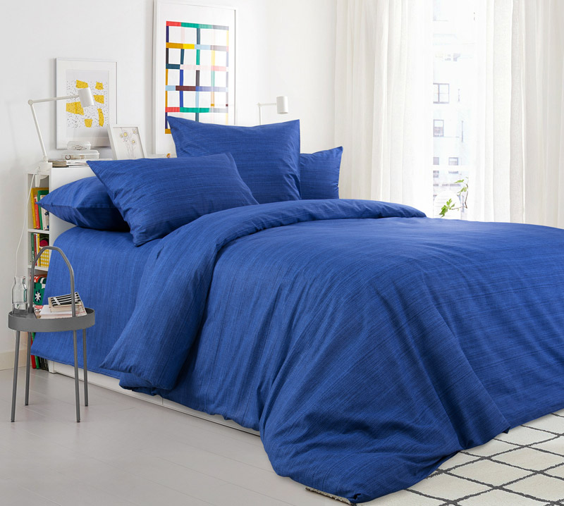 «Синий агат» постельное белье Перкаль 2-х спальный с евро
