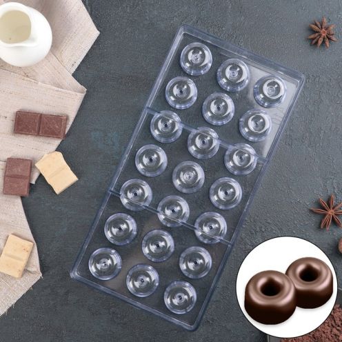 Форма для шоколада «Пончик», 21 ячейка, 33×16,2 см