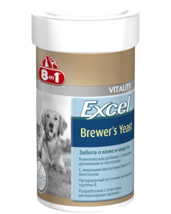 Витамины для собак и кошек 8in1 Brewers Yeast пивные дрожжи, 140шт.