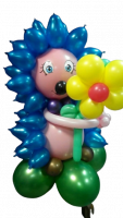 Ежик с синими колючками, из шариков