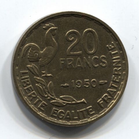 20 франков 1950 Франция XF GEORGES GUIRAUD
