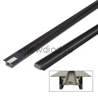 Шинопровод осветительный UBX-Q123 RS2 BLACK 300 SET01 в наб с заглуш+ввод пит, 1-фаз встраив черн 3м