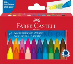 Мелки восковые 24цв.Faber-Castell TRIANGULAR 120024