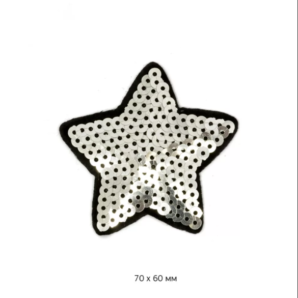 фото звезда с пайетками серебро TBT.TEP.7.10